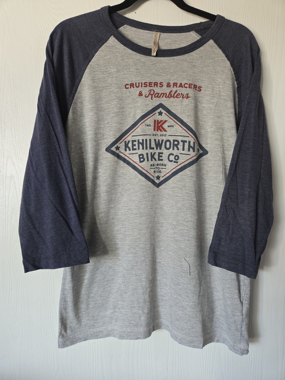 Men's Raglan Baseball Tee - Gray & Navy